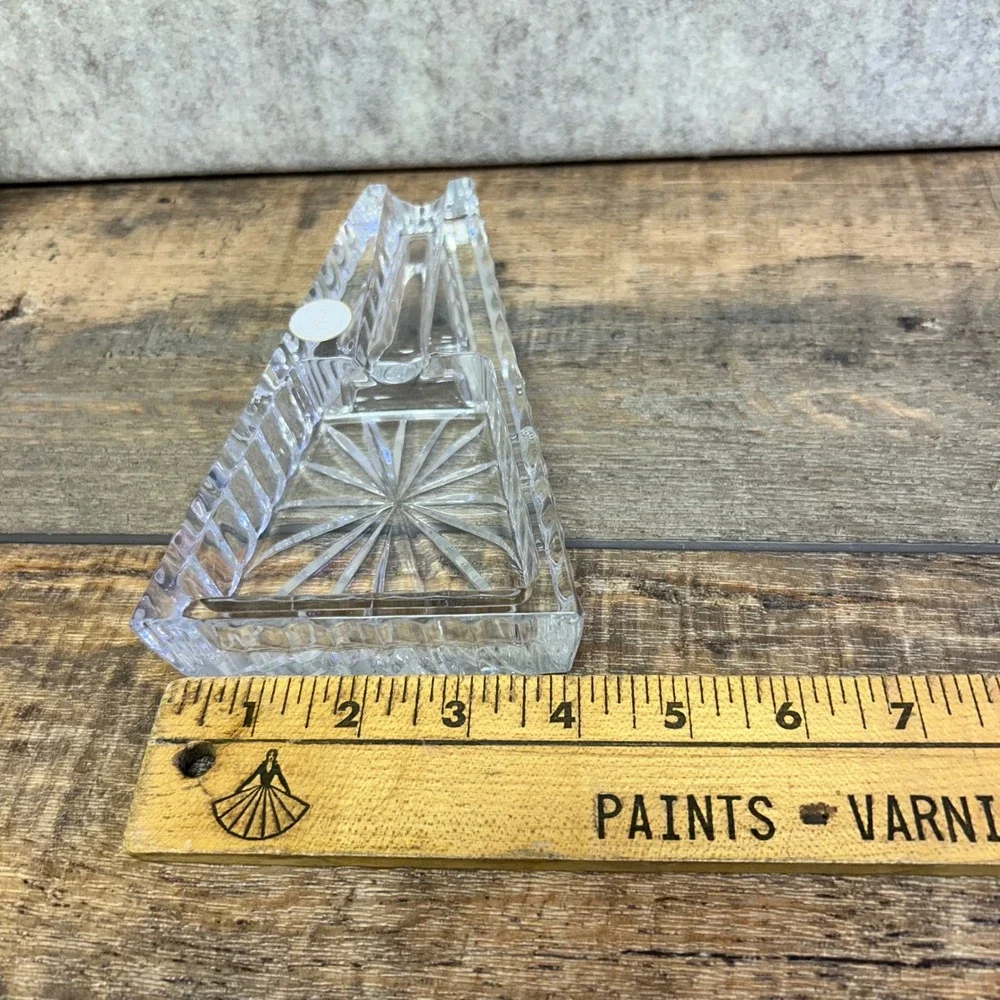Crystal Clear Lead Crystal‎ Cigar Ashtray Sunburst Cut Made in Poland NIB